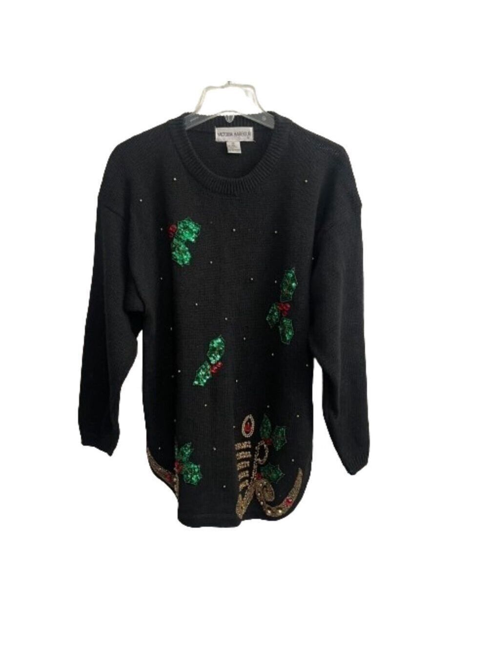 Women’s Victoria Harbour Vintage 90’s Black Christmas Sweater Size Medium! - Picture 1 of 5